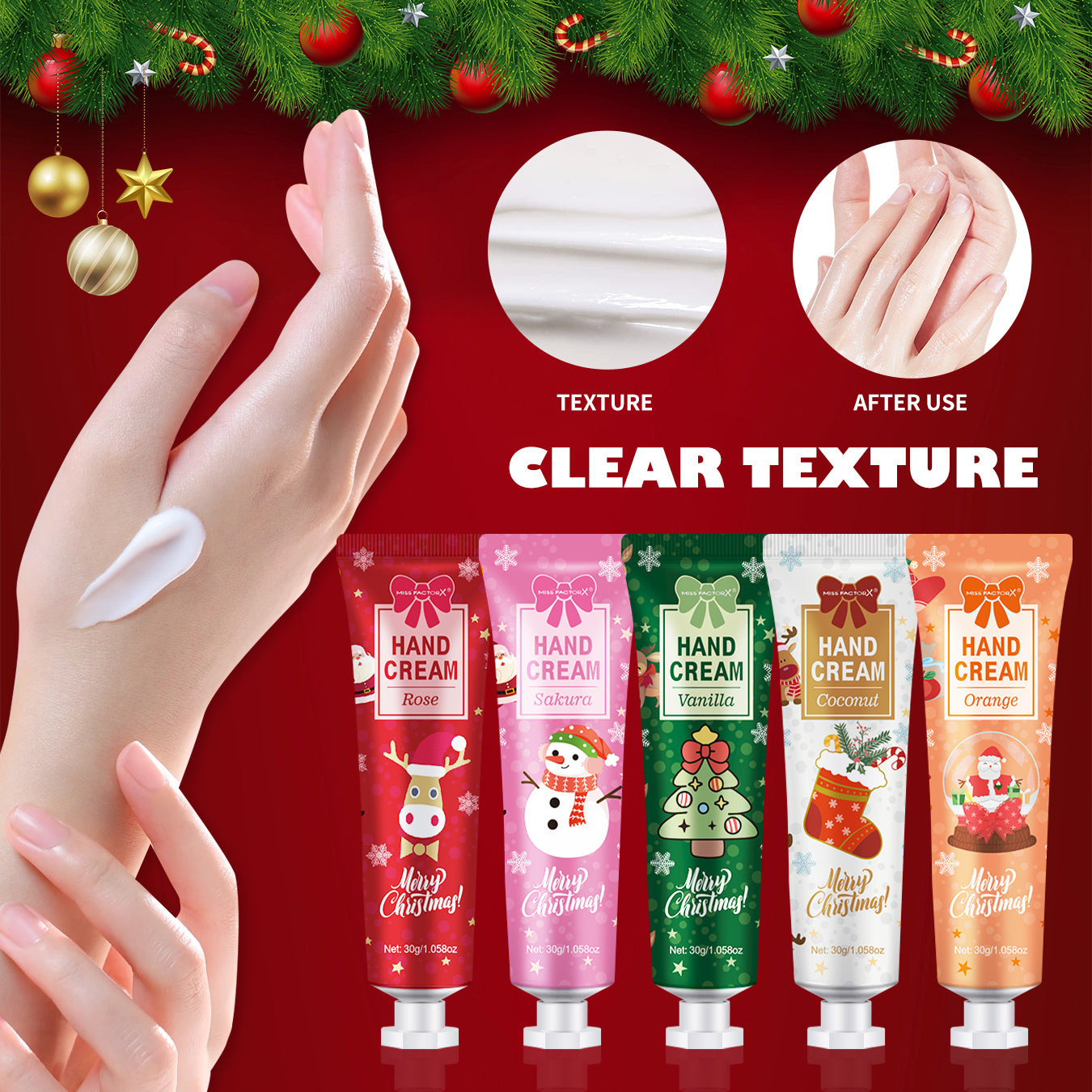 5 Flavors Christmas Hand Cream Set